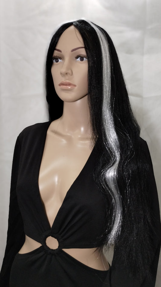 Long Gothic Wig w/White