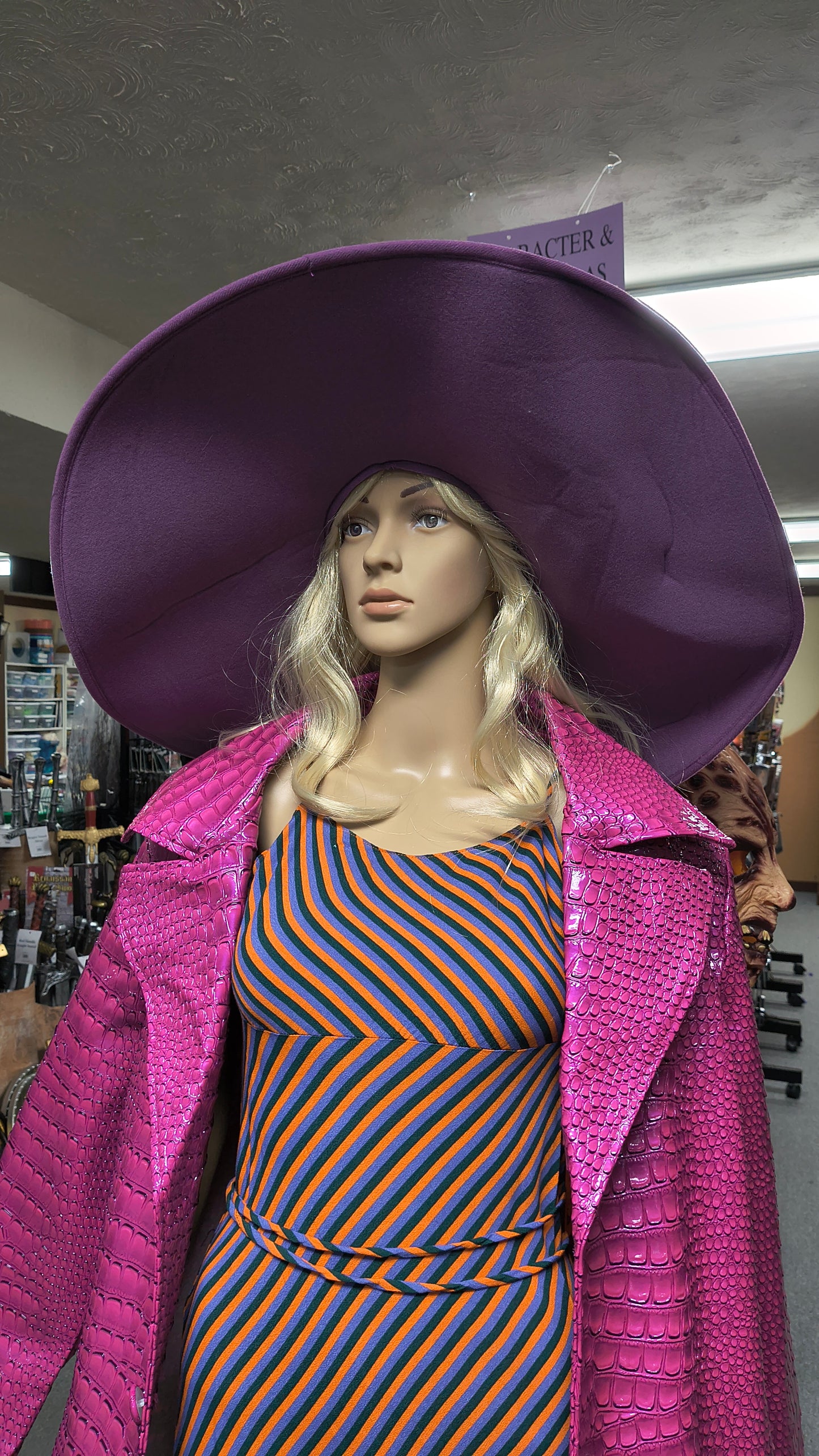 Jumbo Purple Wide Brim Hat