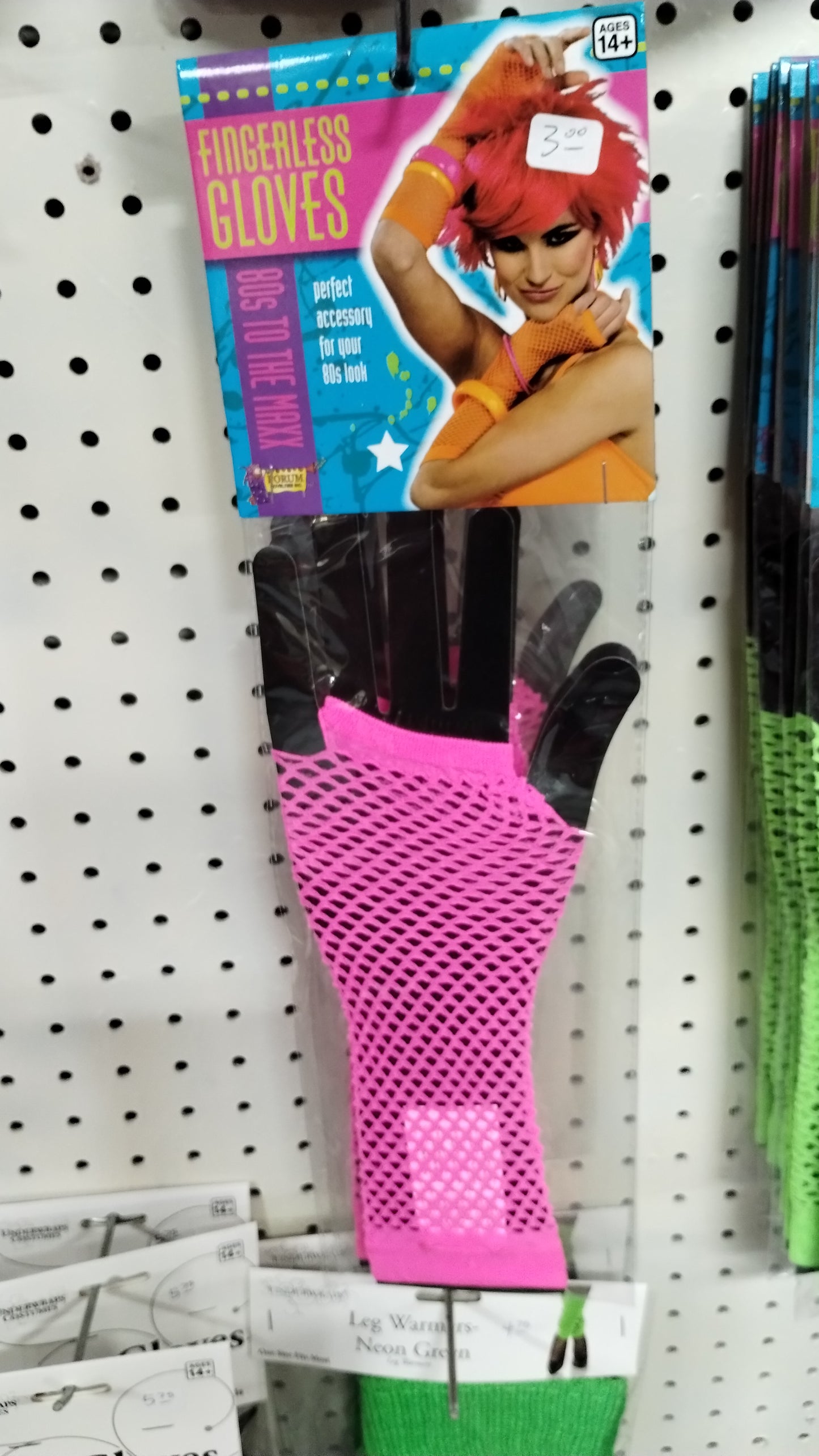 Pink Fingerless Fishnet Gloves