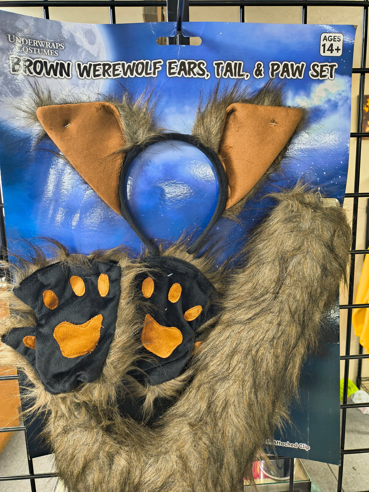 Brown Werewolf Ears, Tail, and Paw Set