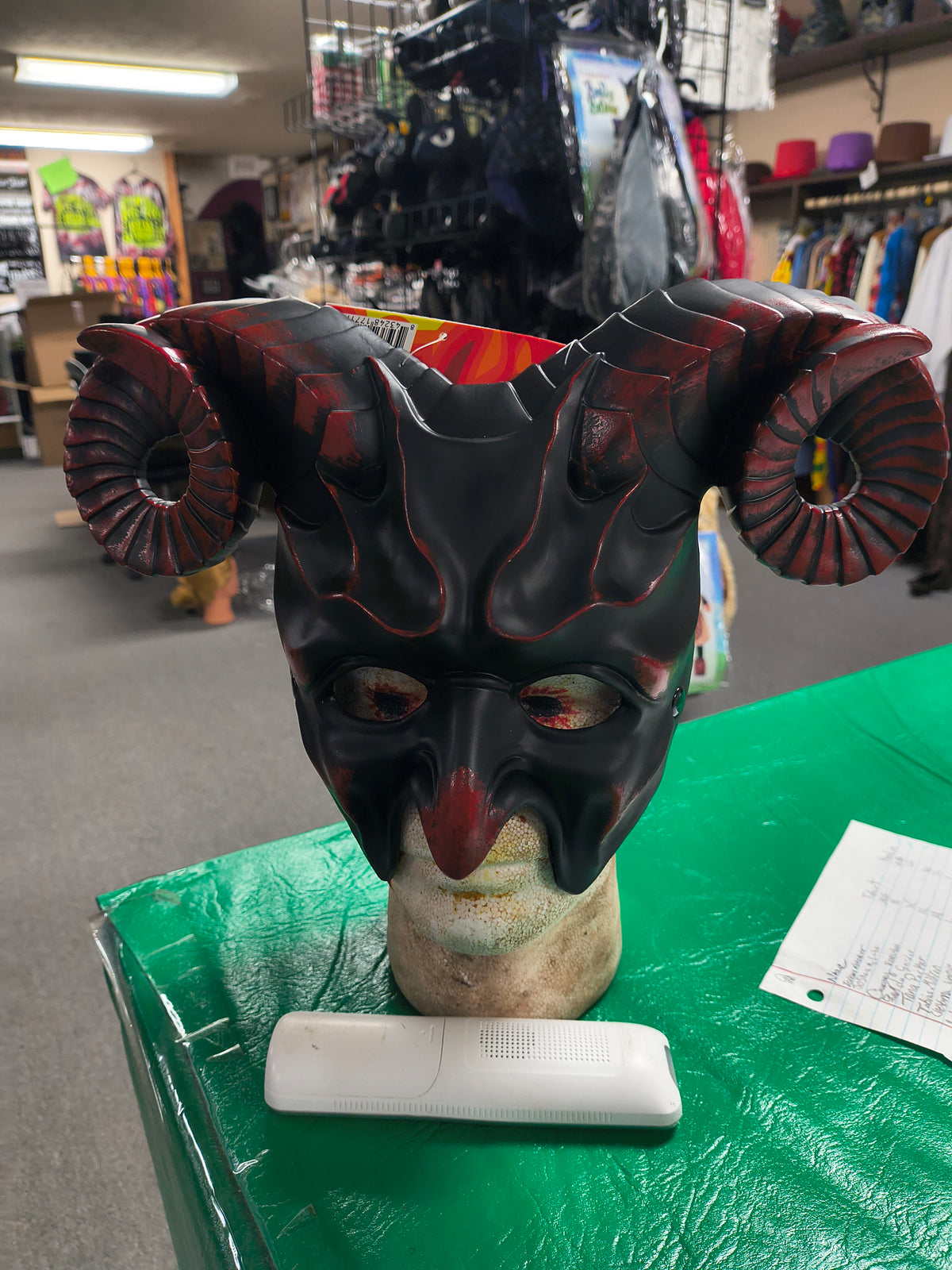 Black and Red Devil Half Mask