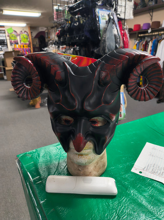 Black and Red Devil Half Mask