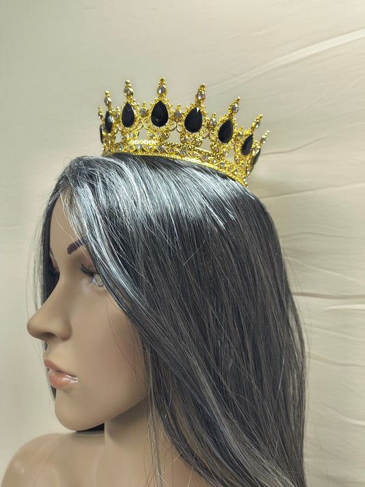 Queen Crown W/ Black Jewels