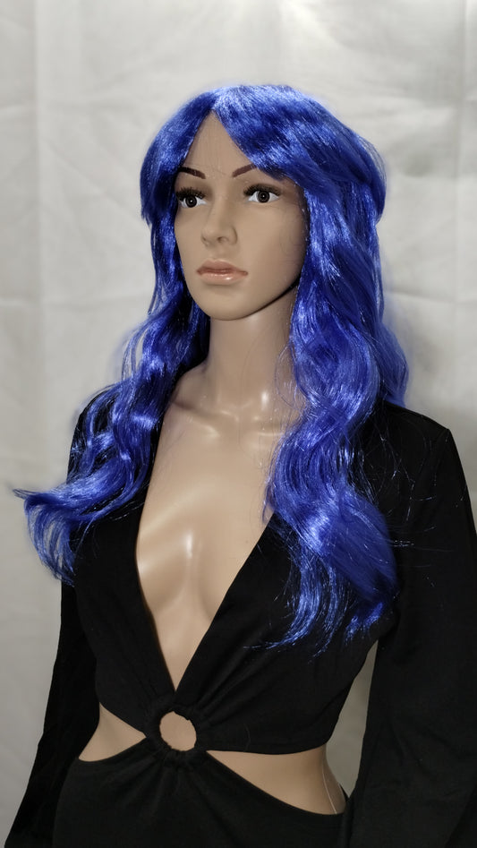 Long Sassy Blue Wig