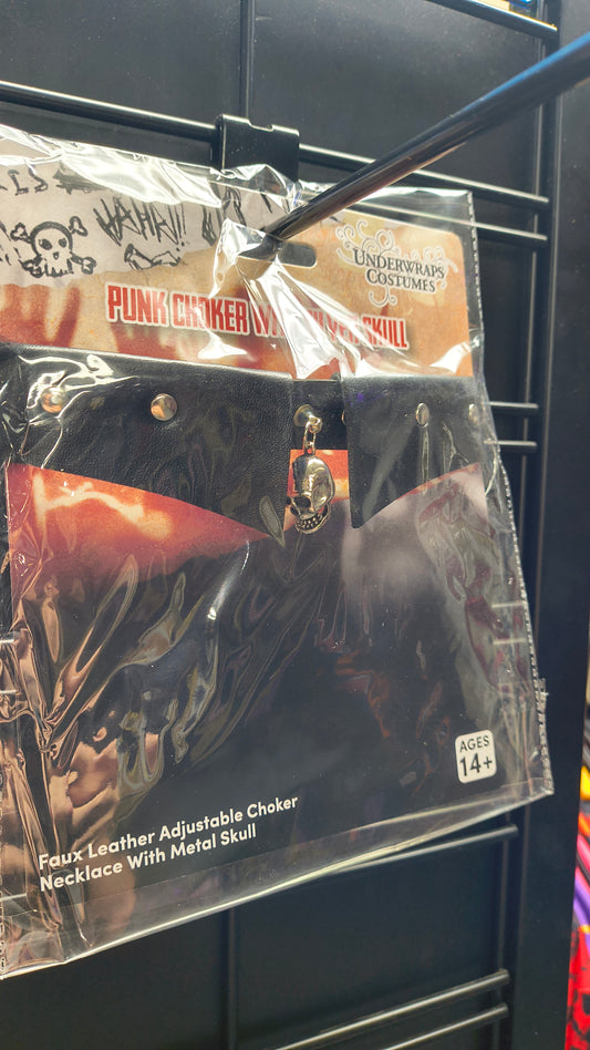 Punk Choker with Silver Skull