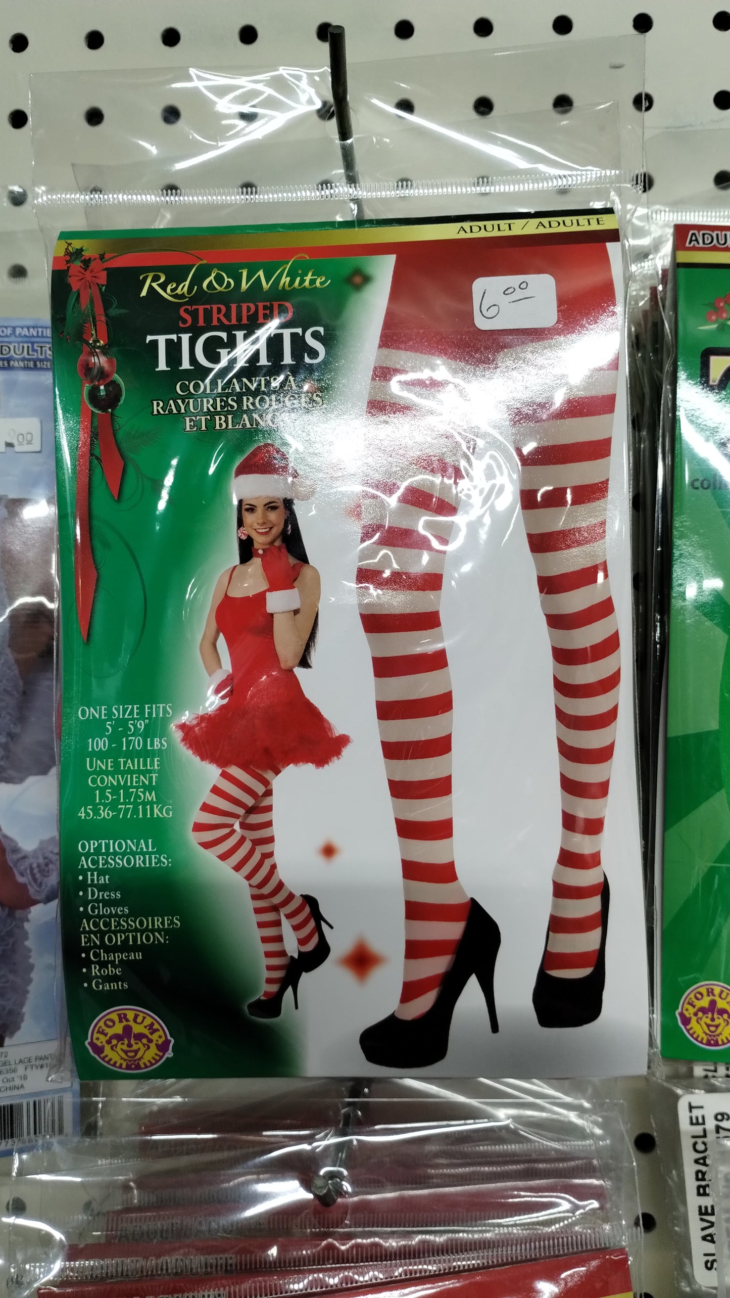Red/White Striped Tights