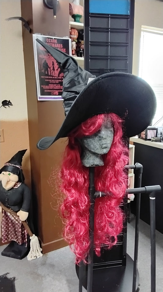 Black Curved Witch Hat