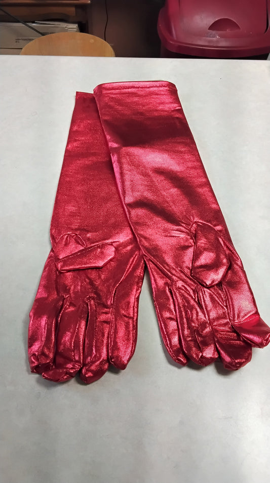 Gloves red metallic