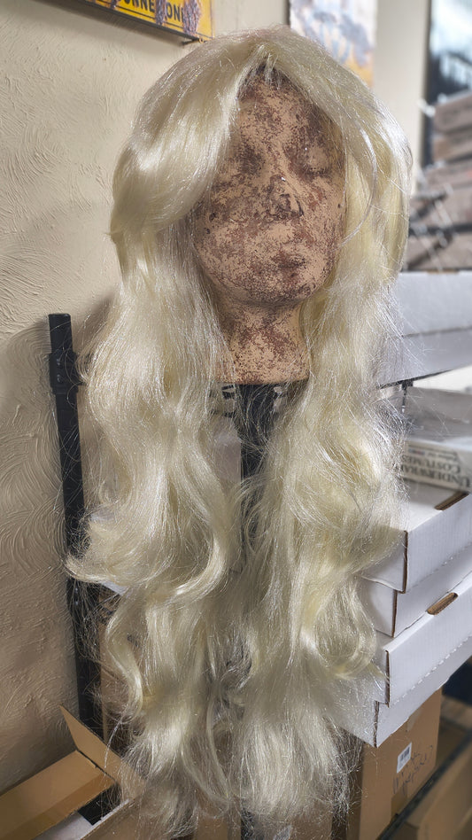 Flirty Wig with Bangs Blonde