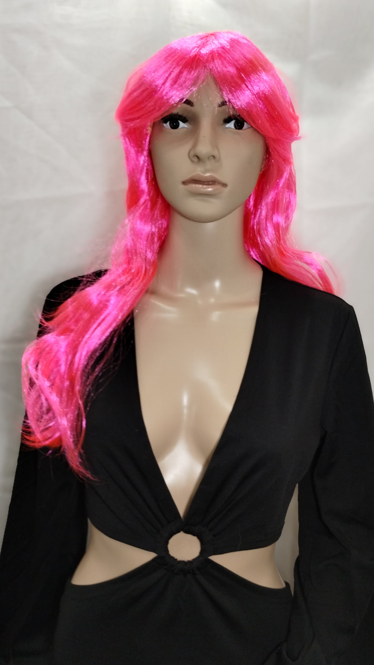 Long Sassy Pink Wig