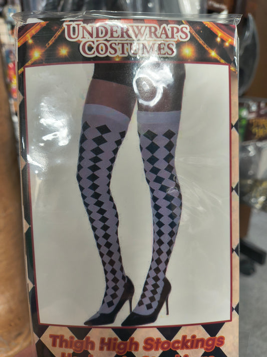 Harlequin Stockings - Thigh High