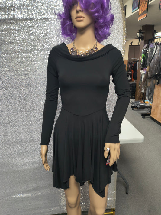 Long Sleeve Black Mini Dress (S)