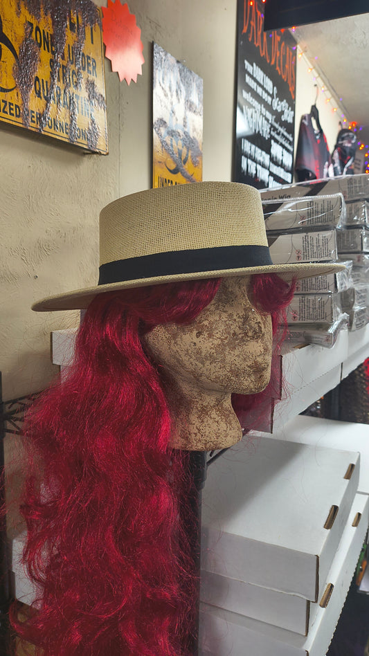 Straw Hat with Black Band