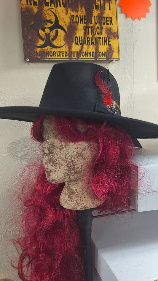 Wide Brim Fedora Black