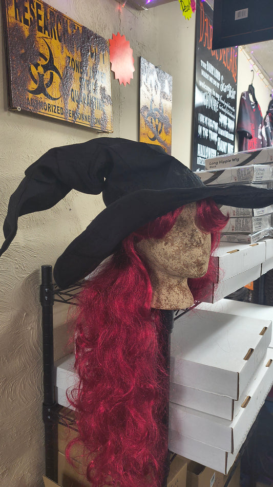 Witch Hat with Stiches Black
