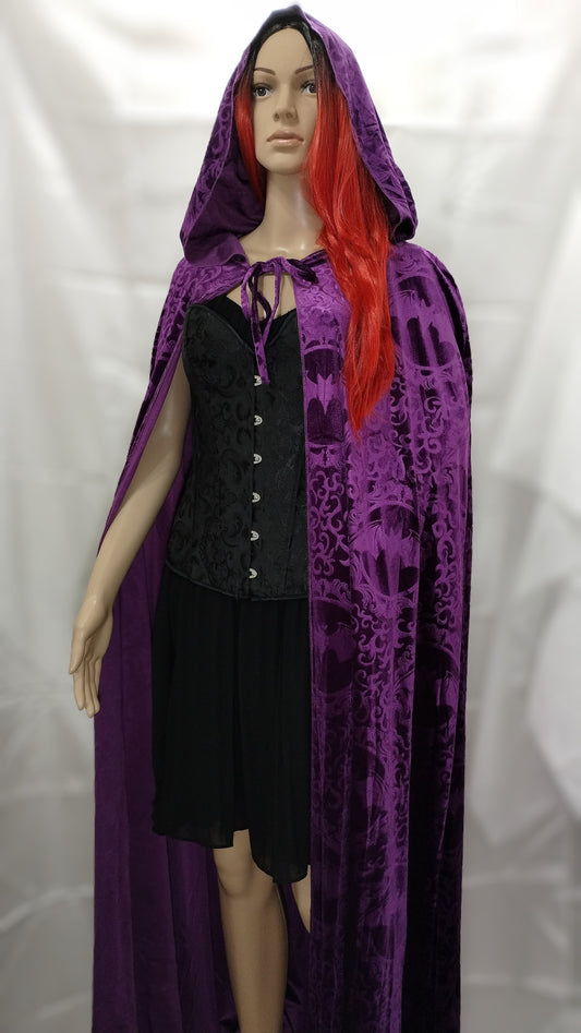 Hooded Vampire Cape - Purple