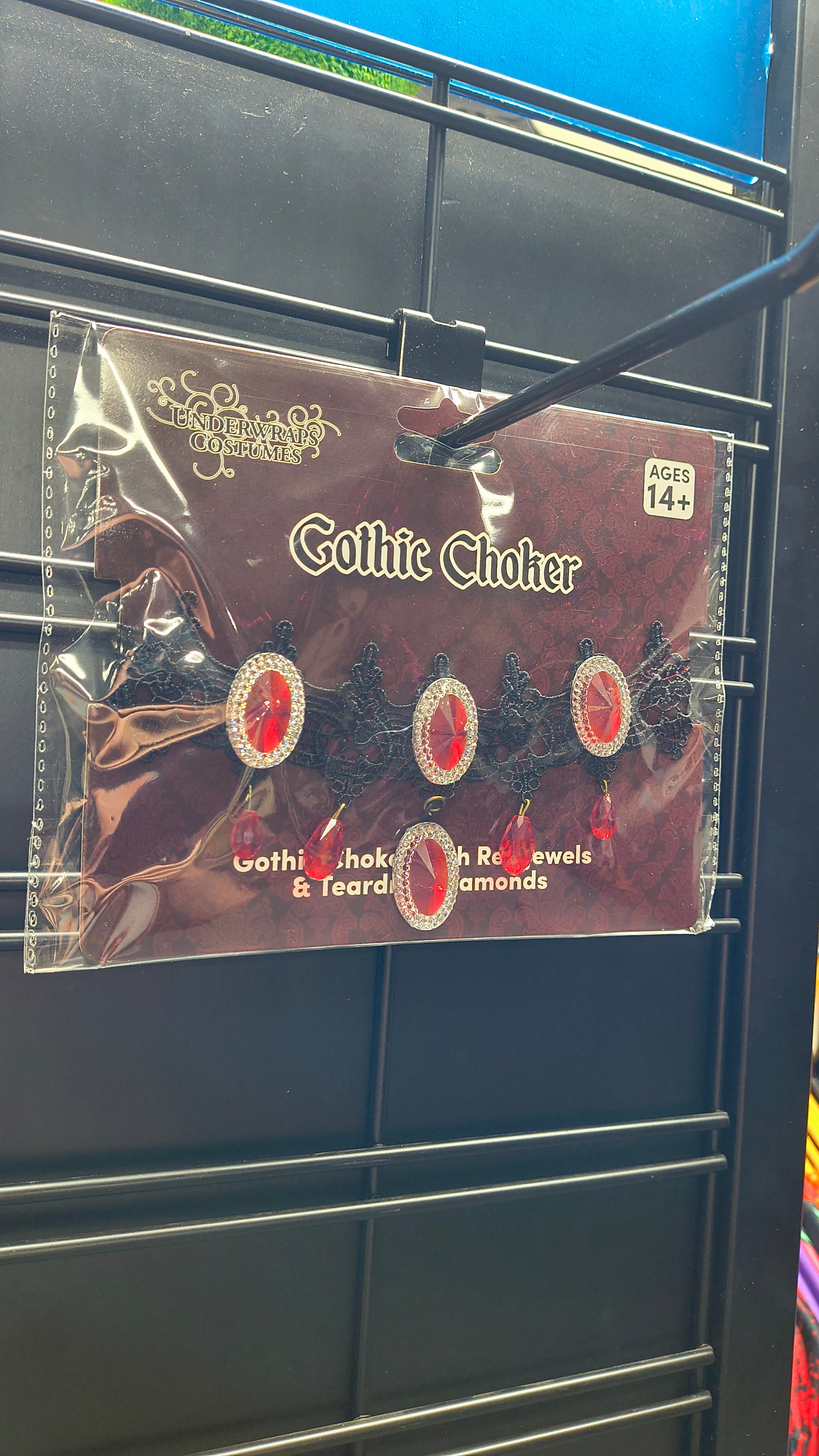 Gothic Choker with Red Stones