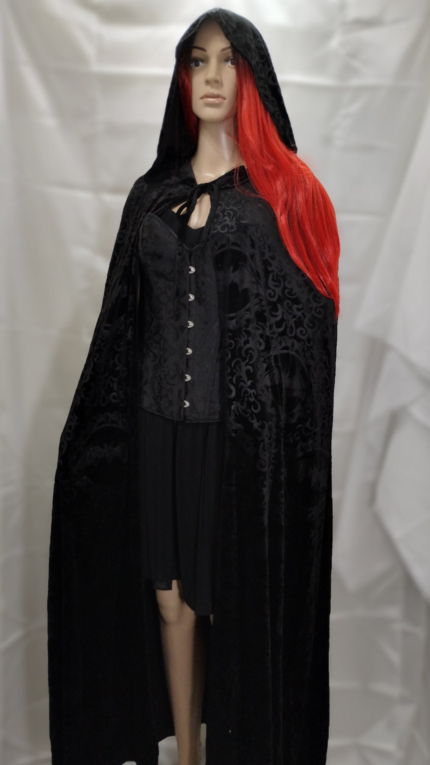 Hooded Vampire Cape - Black