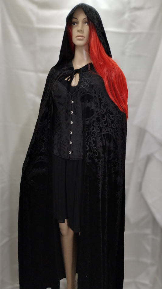 Hooded Vampire Cape - Black