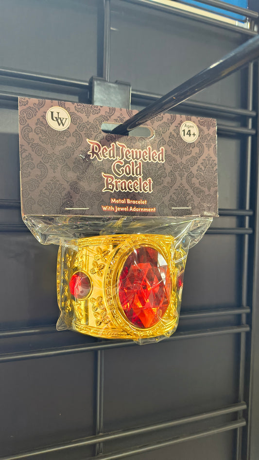 Red Jeweled Gold Bracelet